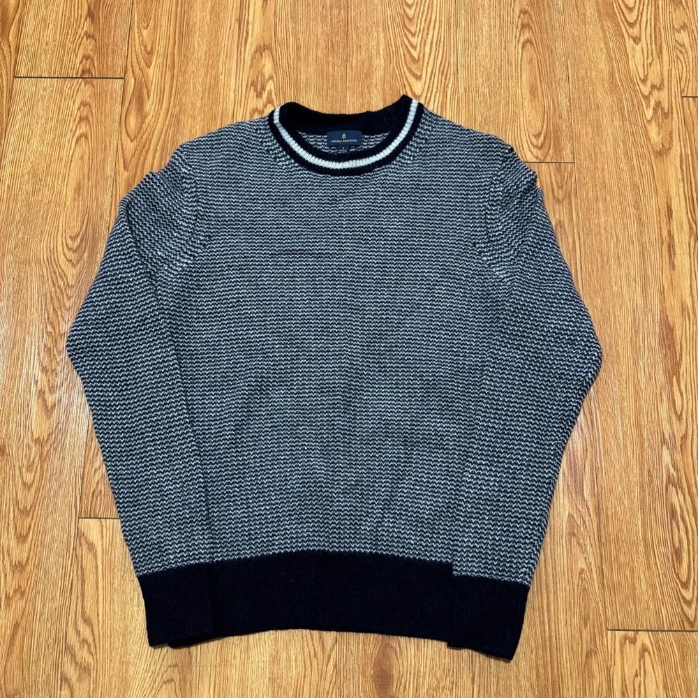 Brooks Brothers Women's Sweater Small Birdseye Merino Wool Blue Preppy